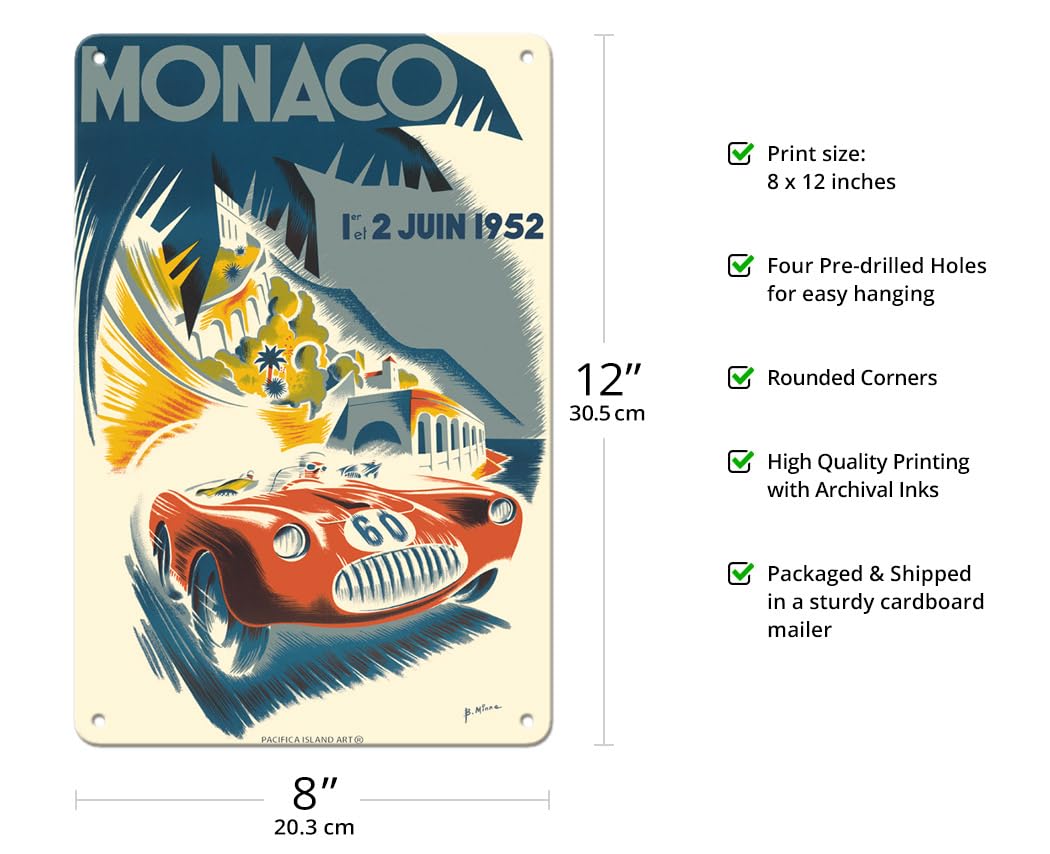 Amazon.com: Pacifica Island Art 1952 Monaco Grand Prix - Race Cars